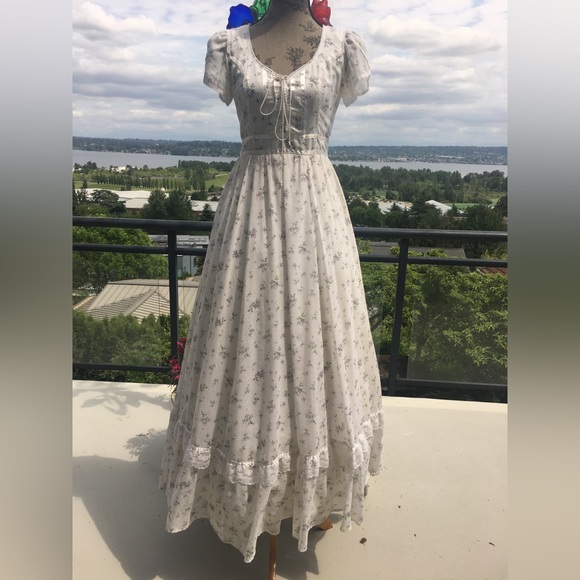 Vintage Gunn Sax by Jessica McClintock Prairie Dress Cottage-core  - Size 9 - Picture 13 of 17